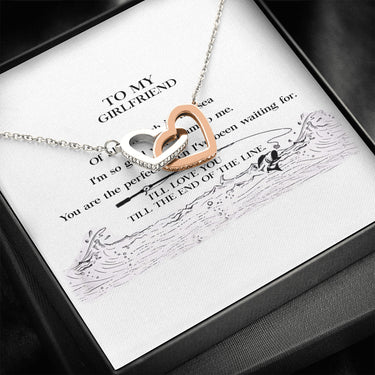Interlocked Heart Necklace to My Girlfriend You are The Perfect Catch, Romantic Gifts for Girlfriend, Best Simple Gifts for Girlfriend, Jewelry for Girlfriend, Creative Birthday Gifts, Gift for Woman